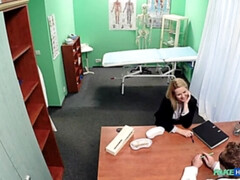 Leie, Blasen, Arzt, Hundestellung, Lecken, Krankenschwester, Büro, Muschi