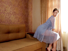 Брюнетки, Смазливые, Платье, Натуральные сиськи, Трусики, Киски, Соло, Девственница