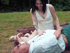 Pijpbeurt, Bruinharig, Likken, Orgasme, Buiten, Kut duiken, Tiener