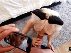 18 jaar, Aziatisch, Grote lul, Blond, Pijpbeurt, Chinees, Gezichtspunt, Tiener