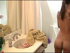 素人, 浴室, 茶髪の, 彼女, 自家製, 小柄, ティーン, オッパイの