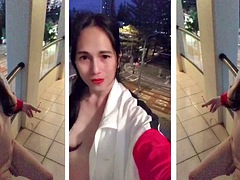 Enthousiasteling, Aziatisch, Grote lul, Grote mammen, Masturbatie, Shemale, Roken, Tieten likken