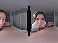 3d, アジア人, デカパイ, フェラチオ, 手コキする, 日本人, 看護婦, オッパイの
