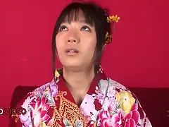 Chiharu's JAV Kimono Blowjob leads to Intensely Hot Fuck Action