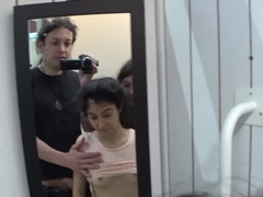 Leie, Blasen, Geschnappt, Hd, Pov, Öffentlich, Muschi, Flotter dreier