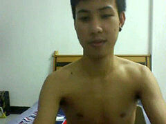 Enthousiasteling, Aziatisch, Sperma shot, Homo, Alleen, Thais