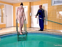 Blondine, Paar, Hardcore, Natürlichen titten, Muschi, Russisch, Rasiert, Titten