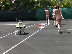 Grote mammen, Universiteit, Schattig, Groep, Lesbisch, Buiten