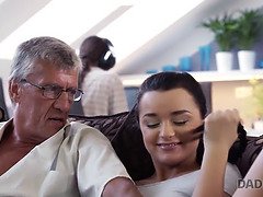 Czech teen gets naughty with her daddy's old friend - A naughty adventure!