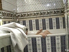 お尻, デカパイ, 茶髪の, 巨乳な, 女, Hd, オーガズム, シャワー