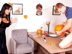 Long-haired mature babe Elle screwed by a lucky youngster