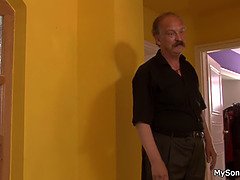 Cheating girlfriend getting busted riding old dick