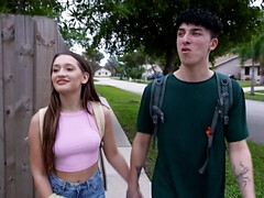 18, 美女, 茶髪の, 大学生, イマラチオ, チン, バック, 手コキする