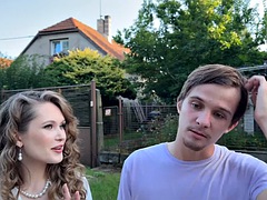 HUNT4K. Sweet Una Fairy is not too shy and showed her tits and pussy in public