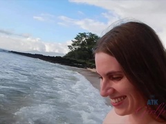 Strand, Freundin, Behaart, Nackt, Orgasmus, Pov, Öffentlich, Muschi