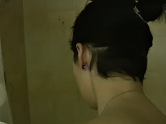 Blonde, Sucer une bite, Attrapée, Tir de sperme, Pov, Public, Douche, Nénés