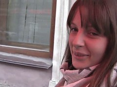 Casting european beauty sprayed with jizz