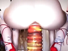 Enthousiasteling, Bizar, Extreem, Vrouw, Gapende, Moeder die ik wil neuken, Spuiten, Speelgoed