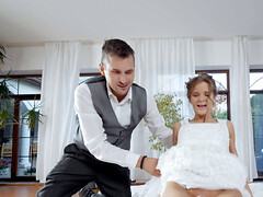 Cuckold watches as his lovely bride fucks with another man