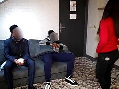 The brunette brought two African Americans home to try their chocolate lollipops