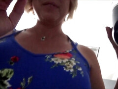 Amateur, Nana, Plage, Gros seins, Blonde, Sucer une bite, Fait maison, Pov