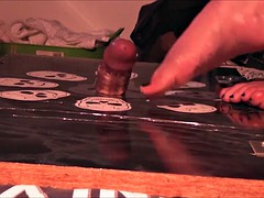 Queen plays and frustrates Slaves cock in gloryhole