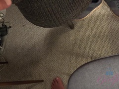 茶髪の, 足, 指いじり, 足コキ, 彼女, 手コキする, オーガズム, おもちゃ