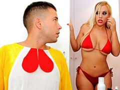 デカ尻, デカパイ, ブロンド, フェラチオ, バック, 手コキする, キス, 淫乱熟女