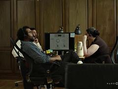 Belle grosse femme bgf, Grosse bite, Gros seins, Sucer une bite, Brunette brune, Interracial, Plan cul à trois, Nénés