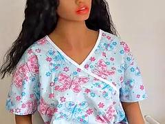 Ladyboy hairdresser cums ebony dental hygienist after cutting her hair