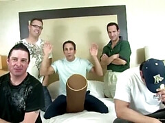 Hot amateur brunette gets gangbanged by 5 huge cocks - Dino Bravo