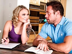 Student Dakota fucking in the table with her petite