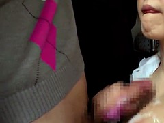 Gros seins, Tir de sperme, Japonaise, Suçant