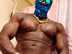 Amateur, Verga grande, Ébano, Gay, Peludo, Masturbación, Solo, Tatuaje