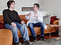 Doctor Costas Commands Twink Dofer to Deepthroat Massive Cock for Finger Relief