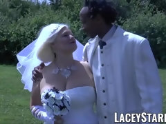 LACEYSTARR - Grandmother bride fed with spunk after BIG BLACK COCK pummeling