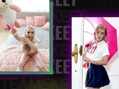 Grosse titten, Blondine, Besamung, Aufs gesicht abspritzen, Natürlichen titten, Höschen, Pov, Titten