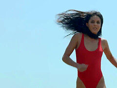 Spanish lifeguard sweetie saves a fellow from the pool