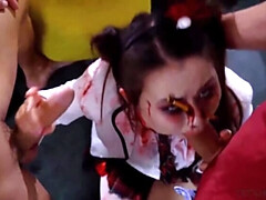 茶髪の, 顔射, ハードコア, Hd, ストッキング, 三人