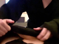 18, デカ尻, イく瞬間, 足フェチ, ゴス, 手コキする, 自家製, ハメ撮り
