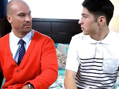 STEP DAD AND STEP MOM TEACH SON HOW TO FUCK