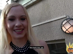 Nana, Gros seins, Blonde, Tir de sperme, En levrette, Double pénétration, Actrice du porno, Public