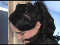 Amateur, Morena, Vestidas, Atragantadas, Tacones, Atada