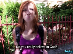 素人, フェラチオ, 巨乳な, 大学生, ヨーロピアン, アウトドア, ハメ撮り, 赤毛