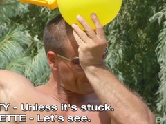 ブロンド, 茶髪の, ヨーロピアン, グループ, アウトドア