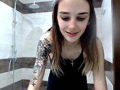 Leie, Grosse titten, Russisch, Dusche, Dürr, Solo, Titten