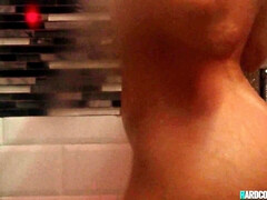 ブロンド, フェラチオ, エロティック, 彼女, 毛深い, レズビアン, ポルノスター, シャワー