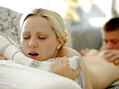 Awesome miniature blonde model Mirta fucked in the sideways pose