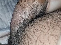 Stepmom handjob stepson hairy cock in bed