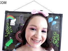 Grosse bite, Mignonne, Première fois, Énorme, Bite énorme, Seins naturels, Avaler, Nénés